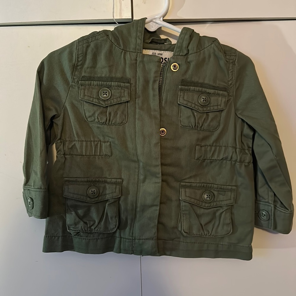 Oshkosh green utility jacket size 12months